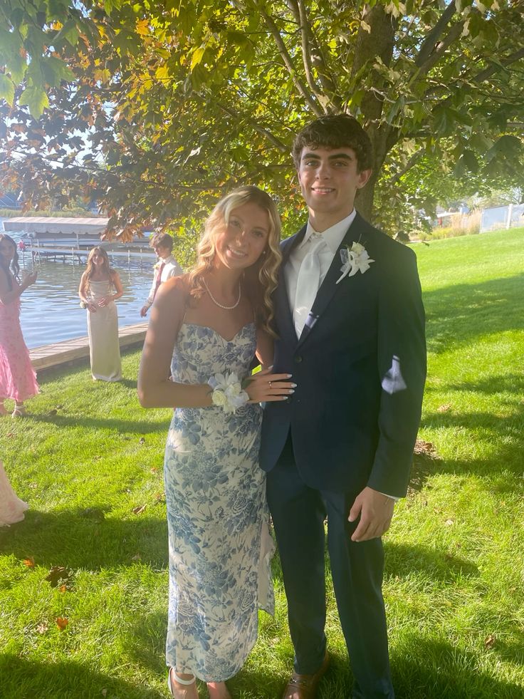 Spaghetti Straps Prom Dresses, formal gowns, Blue and White Prom Dress fg5129