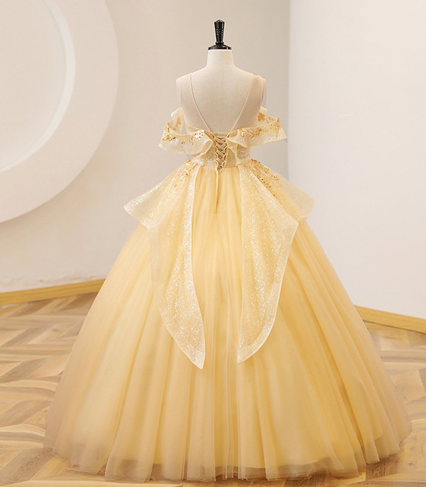 YELLOW BALL GOWN BEADED SWEET 16 DRESS, YELLOW LONG PROM DRESS FORMAL DRESS fg5012