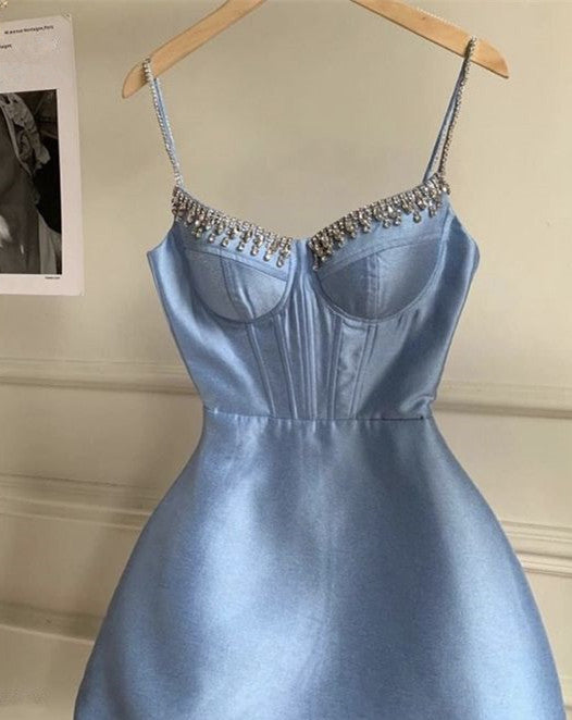 Sky Blue Homecoming Dresses Short Party Gowns fg4387