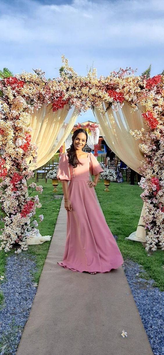 Pink Long Prom Dress Formal Graduation Evening Dresses Bridesmaid dress fg4764