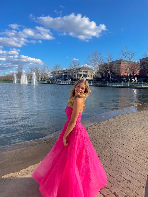 Sweetheart A-Line Long Party Prom Dress with Appliques And Split fg4579