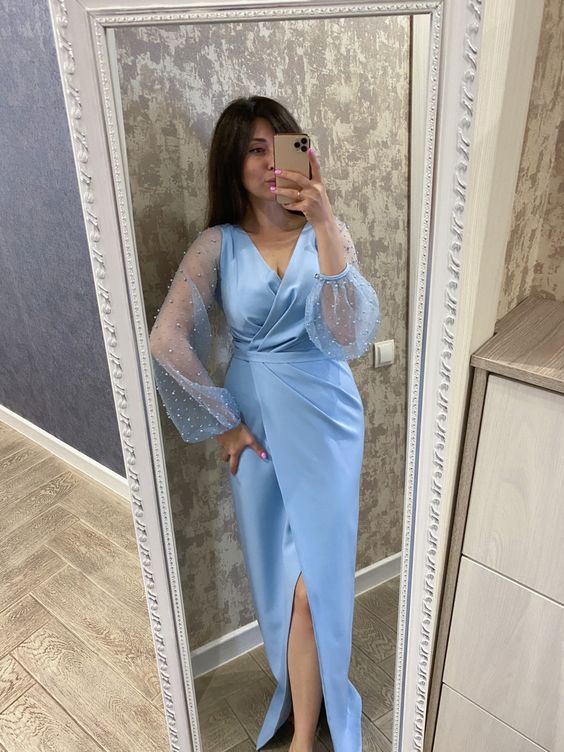 Blue Prom Dresses Evening Party Gowns Formal Occasion Dress fg4624