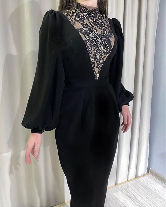 Elegant Black Prom Dresses A Line Ankle Length Party Gown for Women fg4638