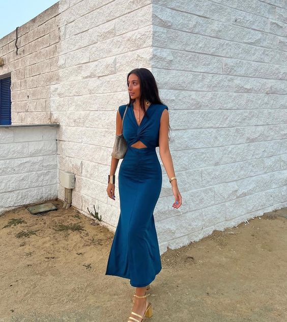 Popular Navy Blue Mermaid Evening Long Party Prom Dresses fg4701