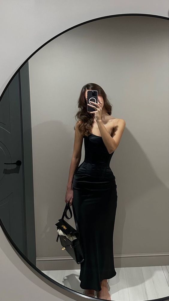 Sexy Black Simple Prom Dresses Party Gowns fg4574