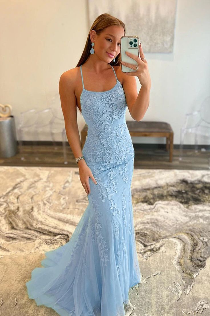 Elegant Lace Backless Tulle Formal Prom Dress fg4980