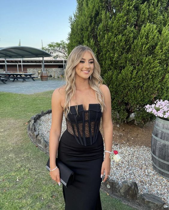 Black Long Prom Dresses Formal Evening Dress fg5084