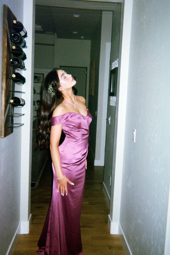 Long Prom Dress,Off The Shoulder Evening Gown fg4955