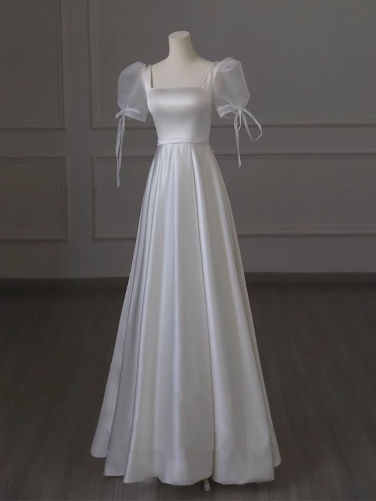 Cute Party Dress,off Shoulder Evening Dress,white Prom Dress,custom Made fg5193
