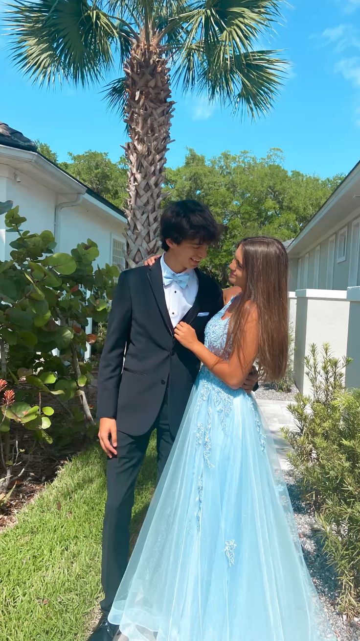 Blue Lace A-Line Prom Gown fg4219