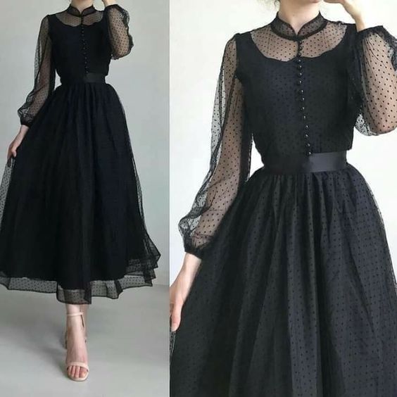 A-Line Elegant black prom dress Simple Elegant Dress fg3567