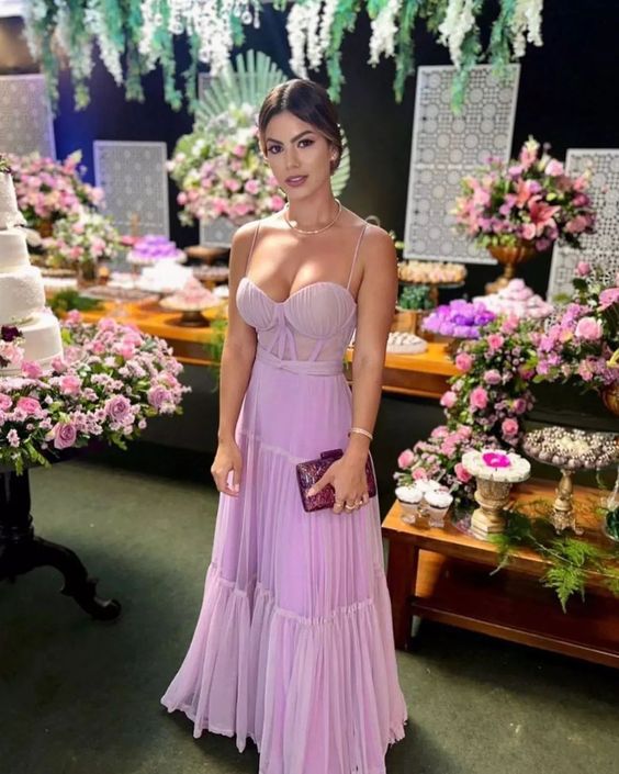 Lilac Evening Gown,Long Prom Dress Party Dress fg4011