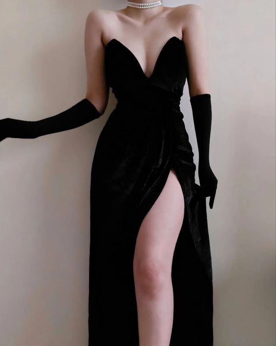 Black Long Prom Dress, Cute Evening Dress fg4123