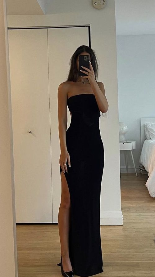 Mermaid Black Long Prom Dresses With Split fg4217