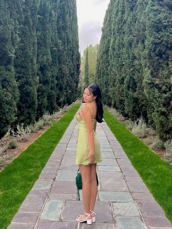 Women's mini dress with embroidered Homecoming Dress fg3837