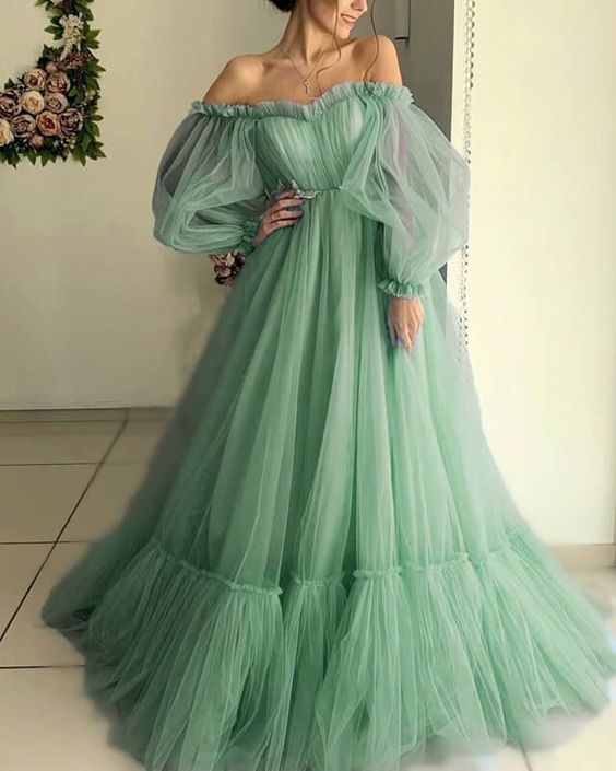 Green Long Prom Dress Evening Gown Party Dress fg3226