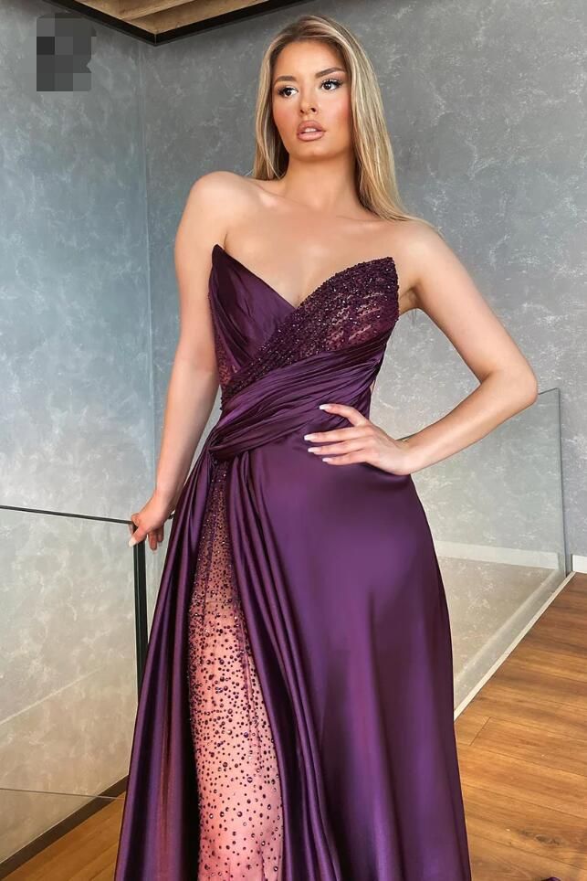 Sexy V-Neck Side Split Long Prom Dress fg3391