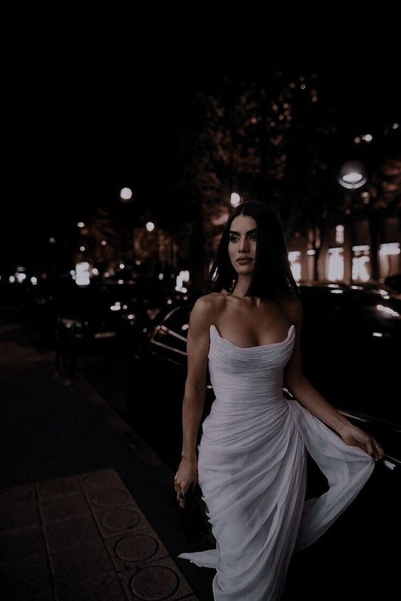 White Evening Gown Elegant Prom Dress fg3510