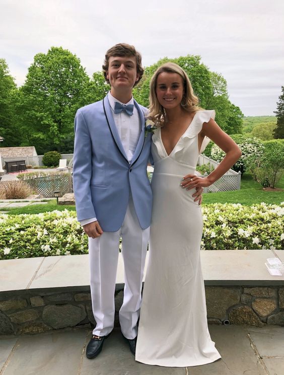 White Prom Dress Vintage Evening Gown Formal Party Dress fg4305