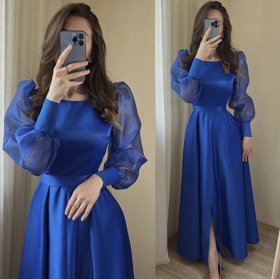 Royal Blue Evening Dresses Prom Gowns Formal Women Dress fg4125