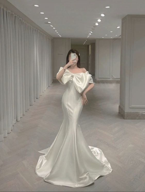 Satin Long Prom Dress Party Dress Mermaid Gown fg4143