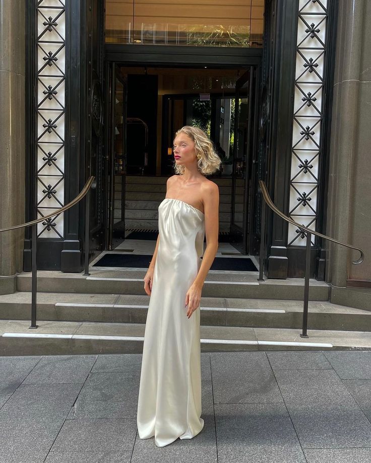 Ivory Fashion Chic Long Sexy Backless Satin prom dress Evening Dress Party Dress gh3291