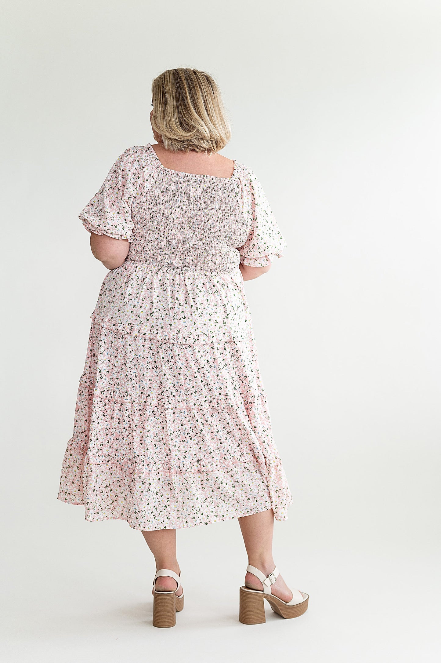loveedsTM-Gabrielle Floral Midi Dress in Blush
