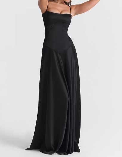 loveedsTM-New sexy suspender skirt slim backless black evening dress