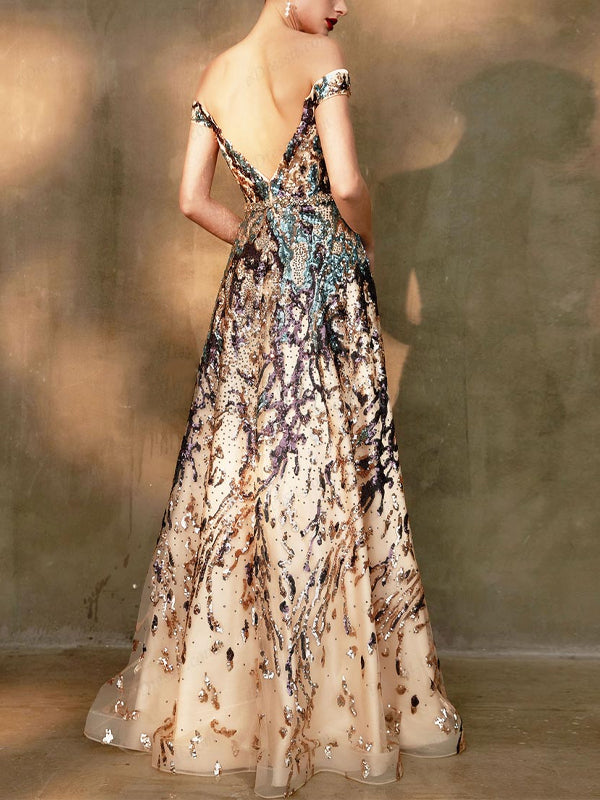 Sequined Tube Top Maxi Dress