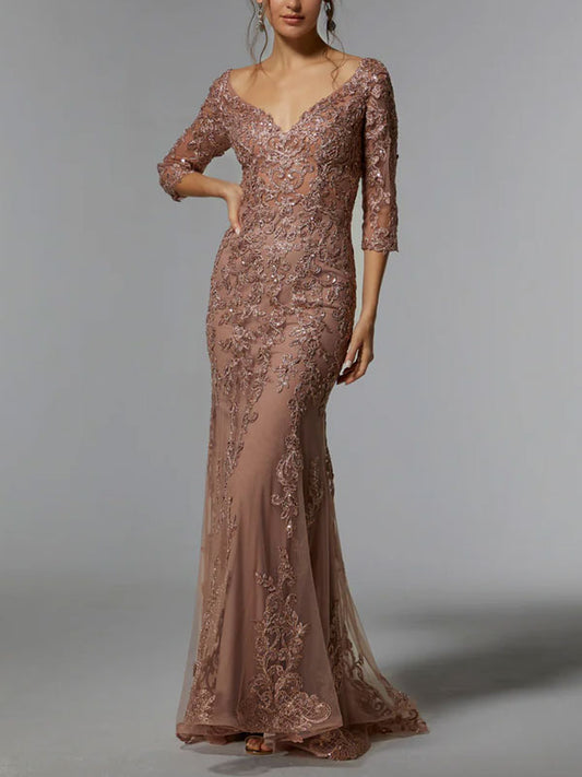 Elegant Delicate Lace Sequin Women's Dress