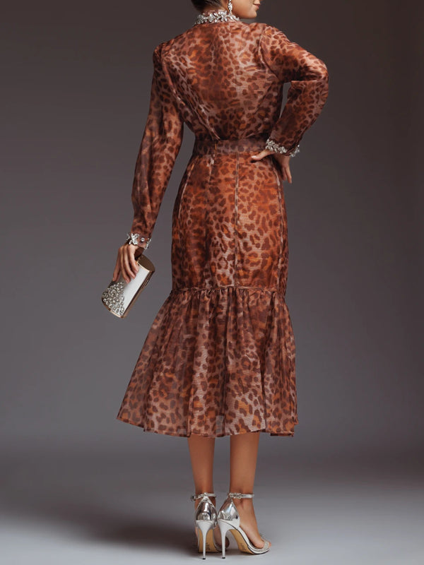 Lightweight Leopard Print Ladies Dress