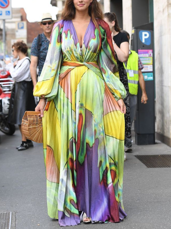 Street Style Color Matching Women's Dress