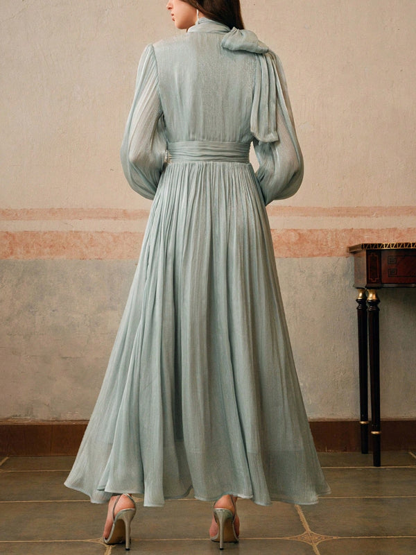 Elegant Bow at Waist Women's Dress