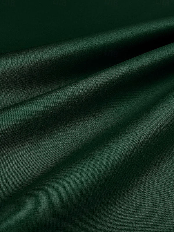 Jewel Collar Satin Glitter Appliques Gown