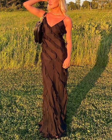 Red/Black elegant fashion spaghetti straps long layered chiffon ruffled ball gown, evening dress, party dress gh2738