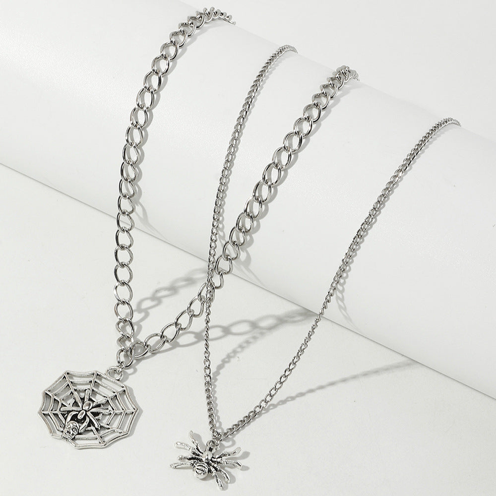 Personality multilayer spider hollow necklace