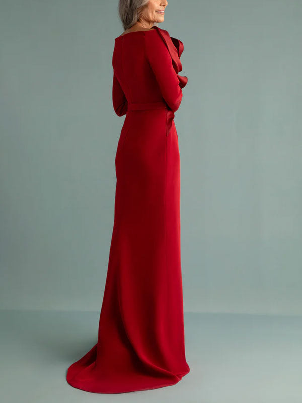 Flower Decoration Temperament Women's Evening Dress