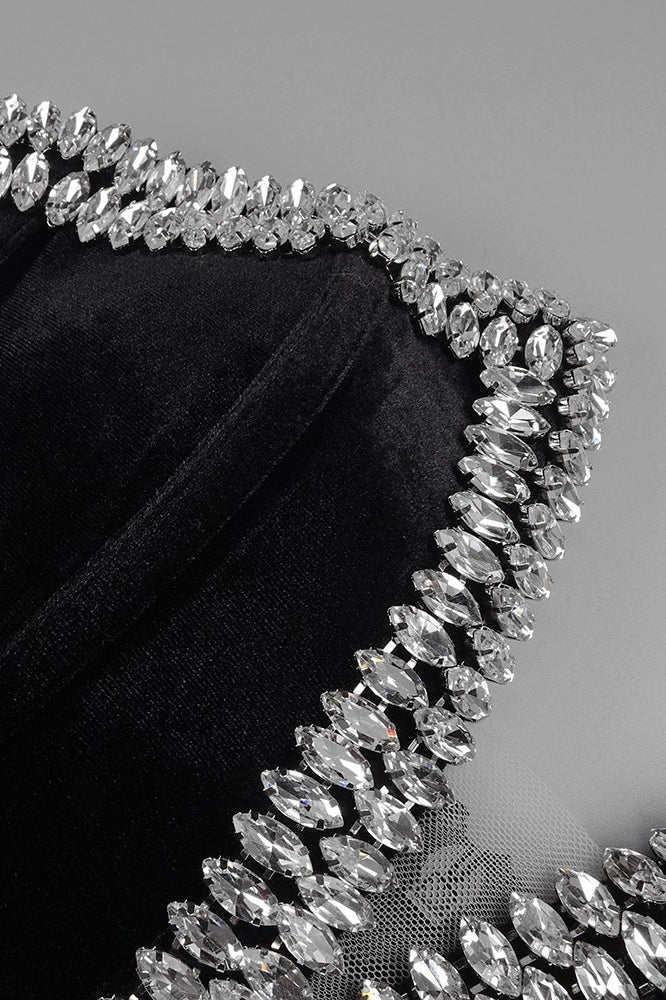 loveedsTM-Black velvet sexy heavy-duty tube top dress-vx