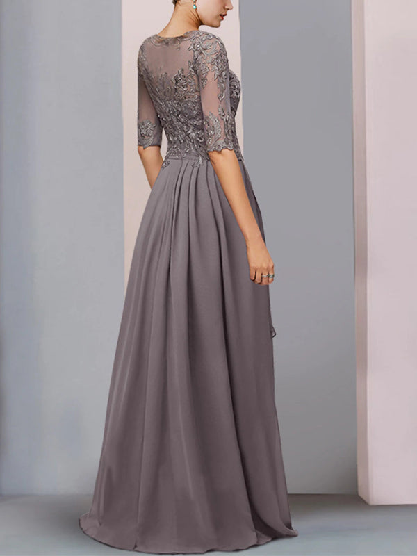 Round Neck Lace Maxi Dress