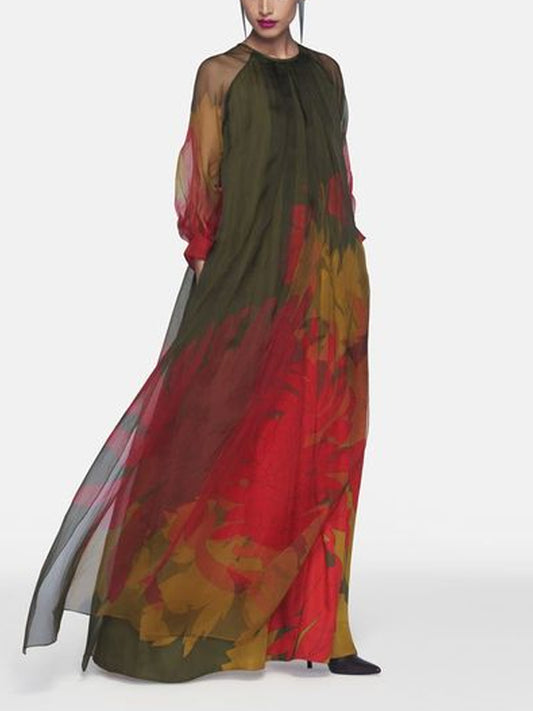 Color Matching Chiffon Temperament Women's Dress