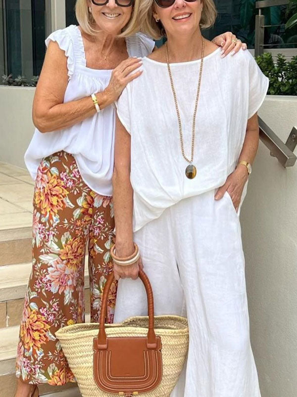 Comfortable Resort Cotton Linen Women's Suit