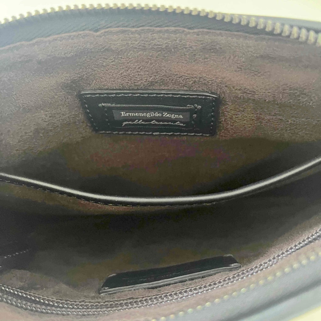 Zegna woven leather pouch