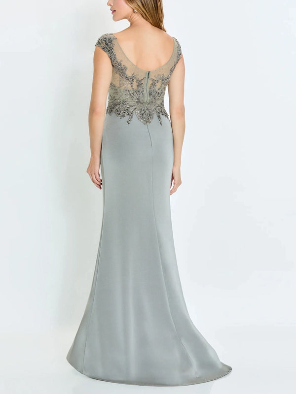 V-Neck Lace Solid Color Maxi Dress