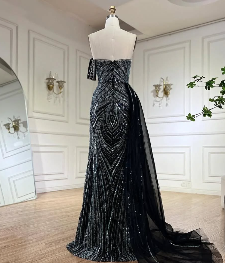Luxurious A Line Beads Sequin Long Prom Dress Evening Dress SH1896