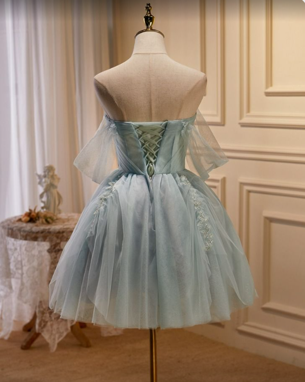 Sweet Light Green Tulle Homecoming Dress SH581