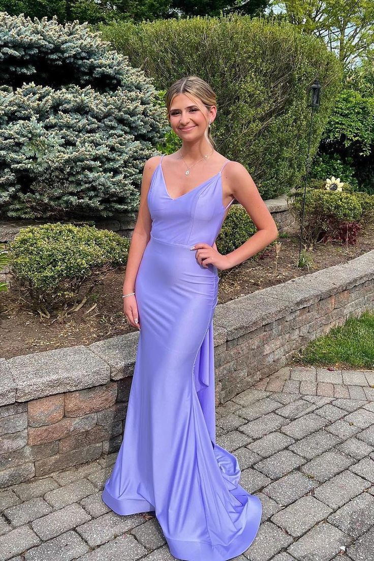 Blue Prom Dress, Mermaid Prom Dresses, Open Back Evening Dress