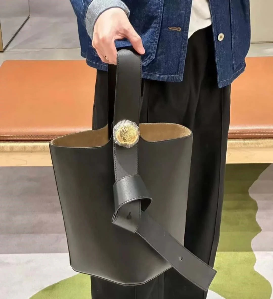 Loewe Women's Black Pebble Bucket Mini