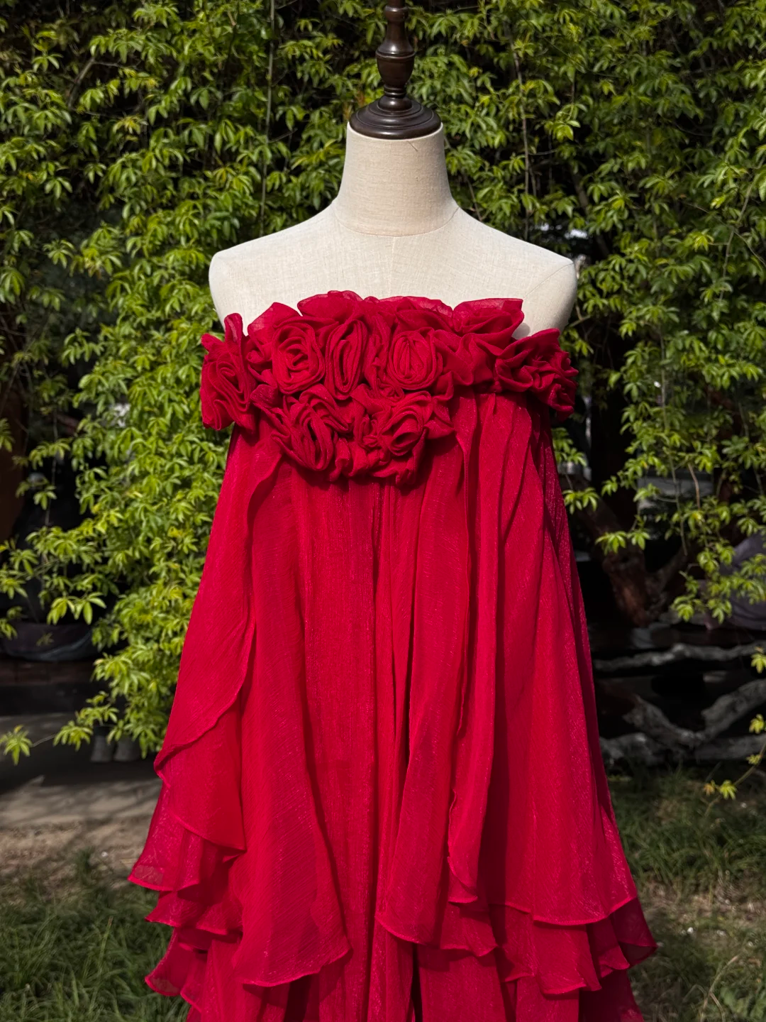 Red Stunning Fashion Vintage Elegant Delicate Floral Long Chiffon Homecoming Dress Prom Dress Evening Dress Birthday Party Dress gh4145