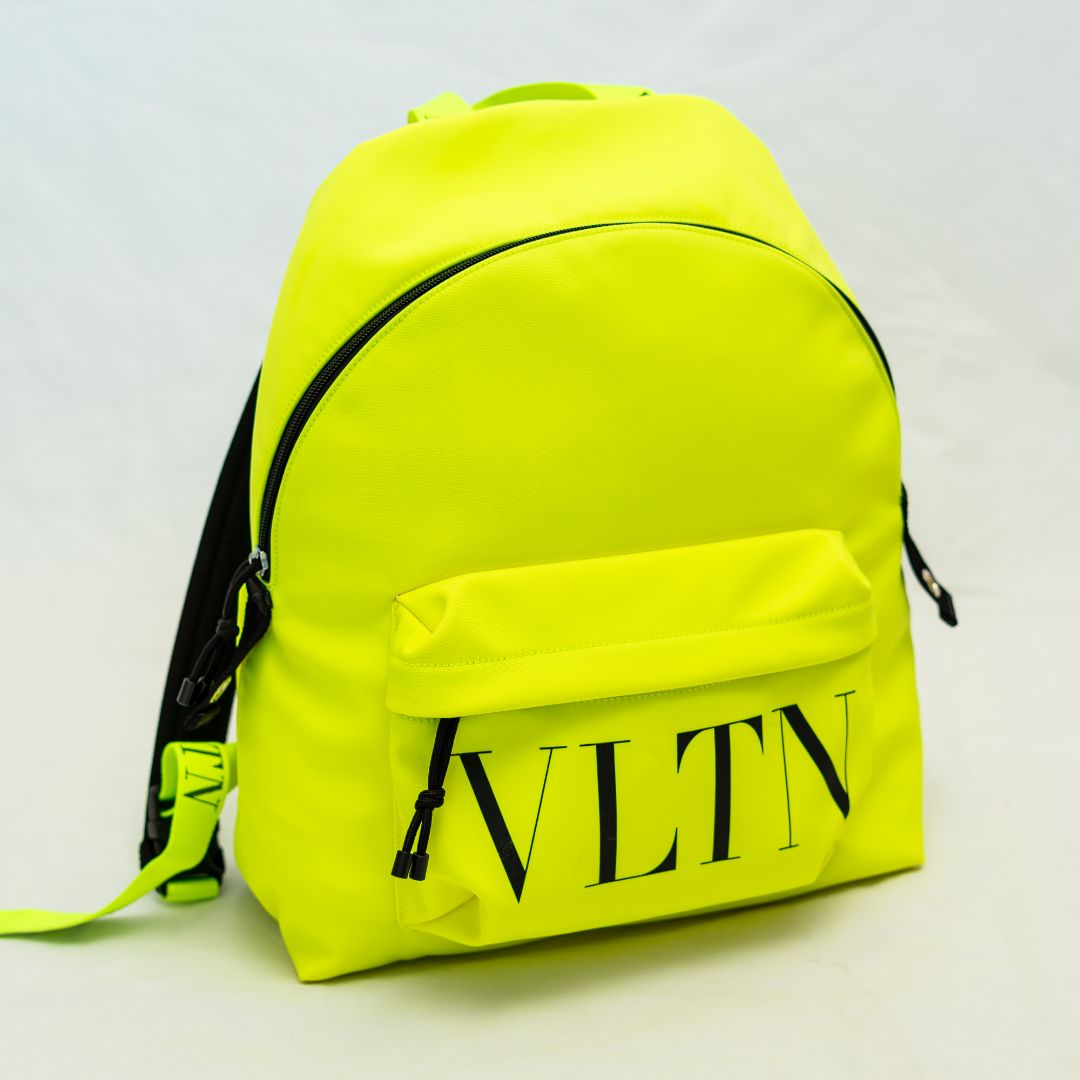 Valentino Garavani VLTN backpack neon yellow and black