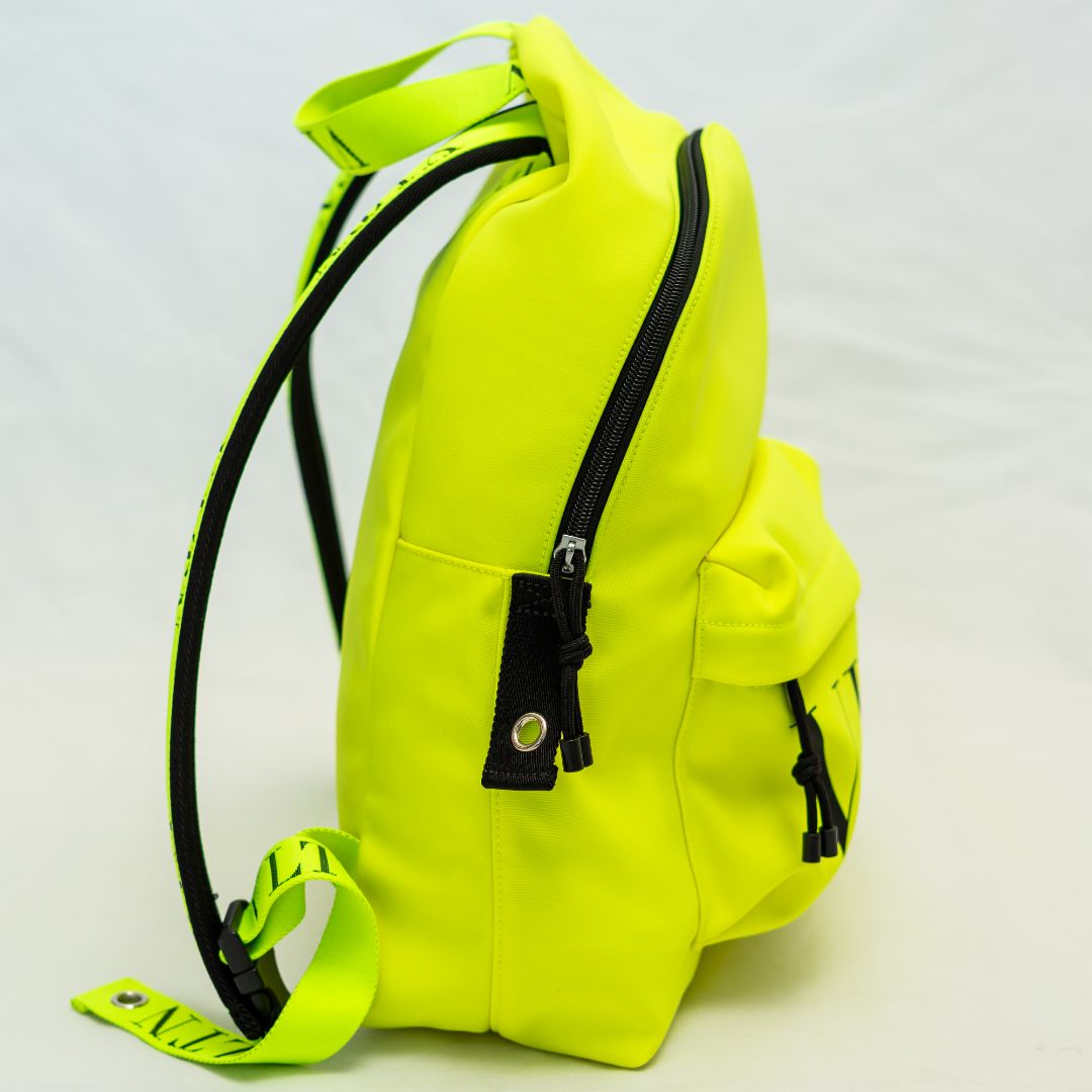 Valentino Garavani VLTN backpack neon yellow and black